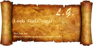 Leeb Gyöngyi névjegykártya